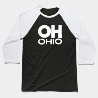 OH Ohio Vintage State Typography Baseball T-Shirt